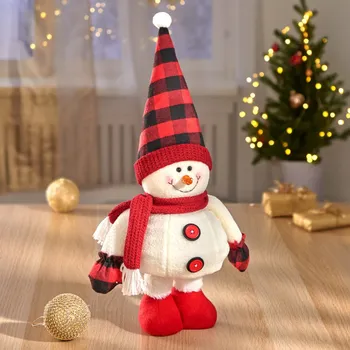 Vánoční dekorace 3Pagen Sněhulák 000 dekorace 60 cm bílá