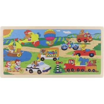 Puzzle Dřevěné puzzle doprava 96 dílků