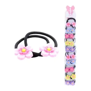 Gumičky do vlasů s kytičkami, 2 ks