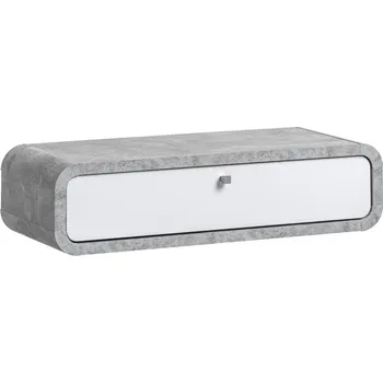 Obývací stěna Asm Šuplík WALLY 03, beton/bílý lesk