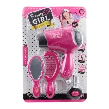 Hra na obchod Dětská sada kadeřnických doplňků s bateriovým fénem