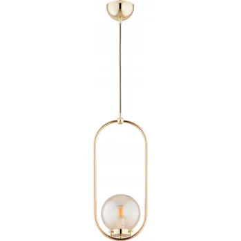 Alfa Závěsné svítidlo Moderní Zlaté Jantarové Skleněné 1xE14 10W OVAL