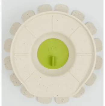 Víčko na zavařovací sklenici Plastia 1606771030C fermentační víčko 13,5 cm slonová kost s kávovou sedlinou/zelené