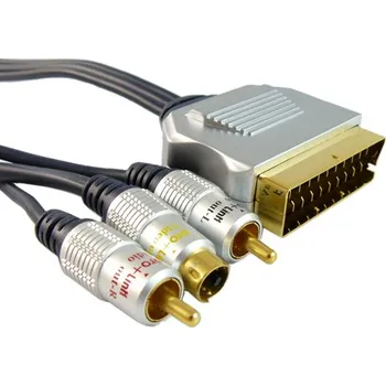 Audio kabel Připojení SCART (EURO) na 2x RCA cinch