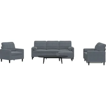 Pohovka zahrada-XL 4dílná sedací souprava s poduškami a podhlavníky tmavě šedá 3278382