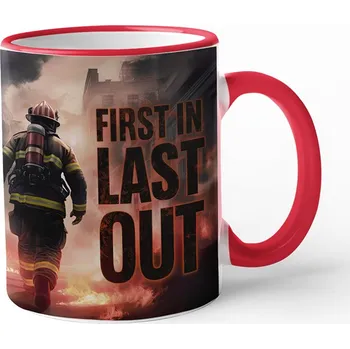 Keramický hrnek pro hasiče, Barva Červená, Velikost 330 ml, Canvas Keramický hrnek s barevným uchem Bezvatriko.cz 3051