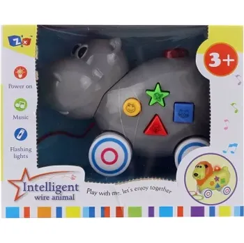 Hračka pro nejmenší Tahací hroch na baterie pro děti