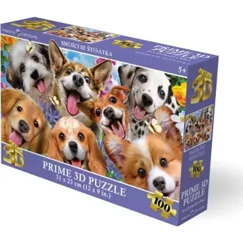 Puzzle 3D puzzle Smějící se štěňátka 100 dílků
