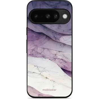 Pouzdro na mobilní telefon Lesklý kryt Mobiwear Glossy - Google Pixel 10 - G028G - Bílý a fialový mramor (Prémiové lesklé pouzdro, obal, kryt Mobiwear Glossy na mobil Google Pixel 10 - G028G - Bílý a fialový mramor, materiál Plast + TPU silikon - krytí po všech stranách,)