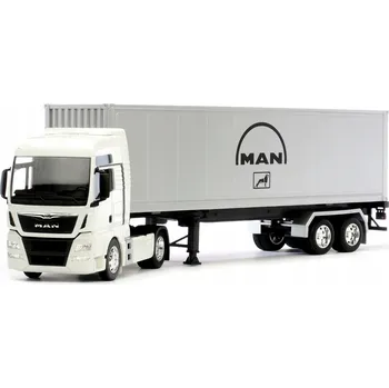 autíčko WELLY MAN TGX + NÁVĚS BÍLÝ 1:32 NÁKLADNÍ AUTO TIR NOVÝ MODEL KOVOVÝ