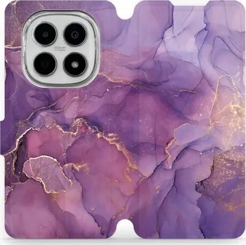 Pouzdro na mobilní telefon Flipové pouzdro Mobiwear - Xiaomi Redmi Note 15 5G - VP20S Fialový mramor (Knížkové flip pouzdro, obal, kryt na mobil Xiaomi Redmi Note 15 5G - VP20S Fialový mramor, materiál Umělá kůže + TPU - ochrana 360°, stojánek, silikonová vanička, magnetické zavírá