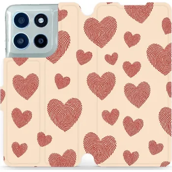 Pouzdro na mobilní telefon Flipové pouzdro Mobiwear - Motorola Moto G56 5G - VP93S Otisk srdce (Knížkové flip pouzdro, obal, kryt na mobil Motorola Moto G56 5G - VP93S Otisk srdce, materiál Umělá kůže + TPU - ochrana 360°, stojánek, silikonová vanička, magnetické zavírání)