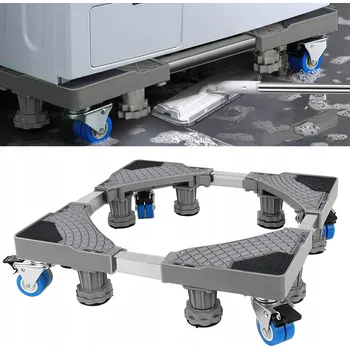 Praní a péče o prádlo Mobilní Podstavec Pod Pračku, Lednici s Kolečky a Nastavitelnými Nožičkami 42-66cm