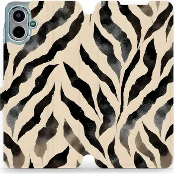 Pouzdro na mobilní telefon Flipové pouzdro Mobiwear - Samsung Galaxy A07 - VA53S Zebří (Knížkové flip pouzdro, obal, kryt na mobil Samsung Galaxy A07 - VA53S Zebří, materiál Umělá kůže + TPU - ochrana 360°, stojánek, silikonová vanička, magnetické zavírání)