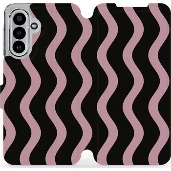 Pouzdro na mobilní telefon Flipové pouzdro Mobiwear - Samsung Galaxy A17 / A17 5G - VA54S Fialové vlnky (Knížkové flip pouzdro, obal, kryt na mobil Samsung Galaxy A17 / A17 5G - VA54S Fialové vlnky, materiál Umělá kůže + TPU - ochrana 360°, stojánek, silikonová vanička, magnetické)
