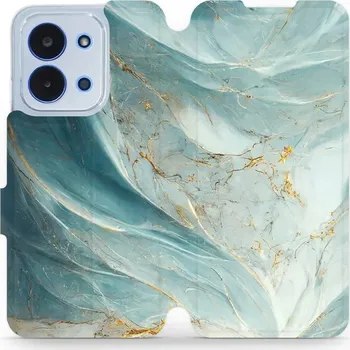 Pouzdro na mobilní telefon Flipové pouzdro Mobiwear - Xiaomi Poco C85 - VP34S Zelenkavý a zlatavý mramor (Knížkové flip pouzdro, obal, kryt na mobil Xiaomi Poco C85 - VP34S Zelenkavý a zlatavý mramor, materiál Umělá kůže + TPU - ochrana 360°, stojánek, silikonová vanička, magnetick