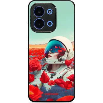 Pouzdro na mobilní telefon Lesklý kryt Mobiwear Glossy - Xiaomi Poco C85 - G001G Astronautka v květech (Prémiové lesklé pouzdro, obal, kryt Mobiwear Glossy na mobil Xiaomi Poco C85 - G001G Astronautka v květech, materiál Plast + TPU silikon - krytí po všech stranách, neošoupatelný)