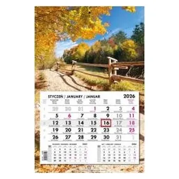 Kalendář Kalendarz 2026 jednodzielny płaski Krajobrazy