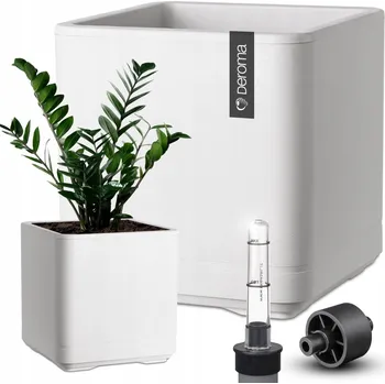 Květináč Květináč plast béžový, bílý Deroma 38 cm x 38 x 39,2 cm