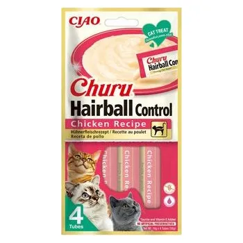Krmivo pro kočku INABA FOODS Co., Ltd. Churu Cat Hairball Chicken Recipe 4x14g
