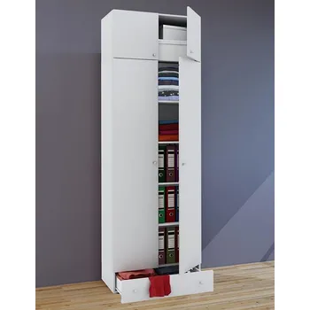 Koupelnový nábytek Vcm Víceúčelová skříňka Vandol l s dvířky, horním uchycením, zásuvkou, bílá