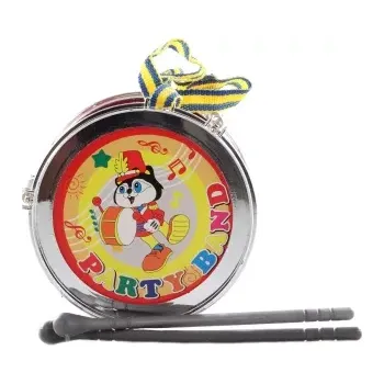 Hudební nástroj pro děti Plastový bubínek 13 cm s paličkami