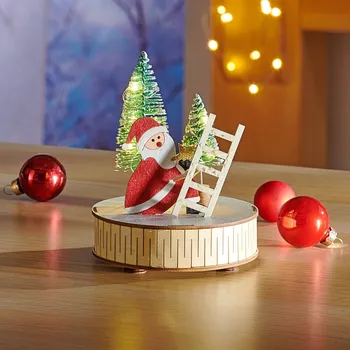 LED dřevěná dekorace Mikuláš černá