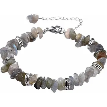 Náramek Labradorit náramek sekaný s korálky v tibetském stylu obvod cca 18 cm