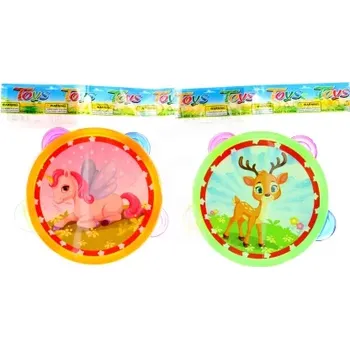 Hudební nástroj pro děti Tamburína se zvířátky 13,5 cm