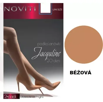 Dámské punčochy Dámské podkolenky Jacquline 20 DEN - 2 páry - Uni / béžová