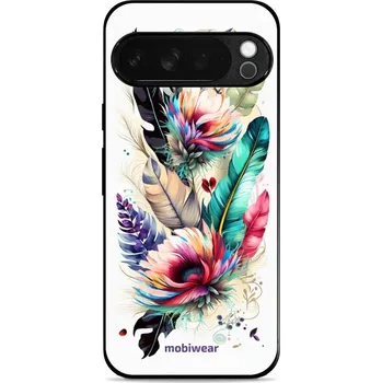 Pouzdro na mobilní telefon Lesklý kryt Mobiwear Glossy - Google Pixel 10 Pro XL - G017G Pírka a květy (Prémiové lesklé pouzdro, obal, kryt Mobiwear Glossy na mobil Google Pixel 10 Pro XL - G017G Pírka a květy, materiál Plast + TPU silikon - krytí po všech stranách, neošoupatelný)
