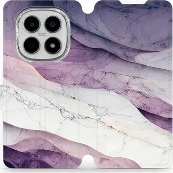 Pouzdro na mobilní telefon Flipové pouzdro Mobiwear - Xiaomi Redmi Note 15 5G - VP31S Bílý a fialový mramor (Knížkové flip pouzdro, obal, kryt na mobil Xiaomi Redmi Note 15 5G - VP31S Bílý a fialový mramor, materiál Umělá kůže + TPU - ochrana 360°, stojánek, silikonová vanička,)