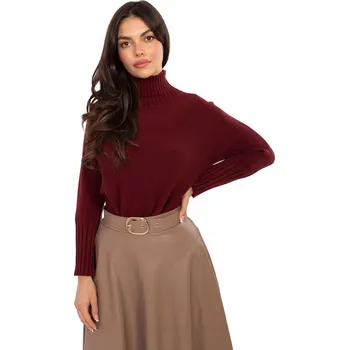 Dámský svetr Rue Paris dámský svetr červený oversize délky k bokům, univerzální velikost