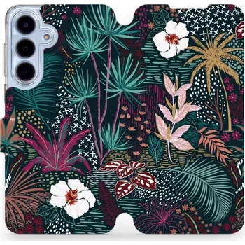 Pouzdro na mobilní telefon Flipové pouzdro Mobiwear - Samsung Galaxy S25 FE - VP13S Temná flóra (Knížkové flip pouzdro, obal, kryt na mobil Samsung Galaxy S25 FE - VP13S Temná flóra, materiál Umělá kůže + TPU - ochrana 360°, stojánek, silikonová vanička, magnetické zavírání)