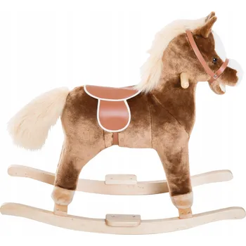 Houpací kůň Houpací koník Homcom 74x33x62 cm, hnědý