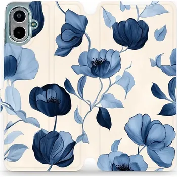 Pouzdro na mobilní telefon Flipové pouzdro Mobiwear - Samsung Galaxy A07 - VP73S Modrá krása květů (Knížkové flip pouzdro, obal, kryt na mobil Samsung Galaxy A07 - VP73S Modrá krása květů, materiál Umělá kůže + TPU - ochrana 360°, stojánek, silikonová vanička, magnetické zavírání)