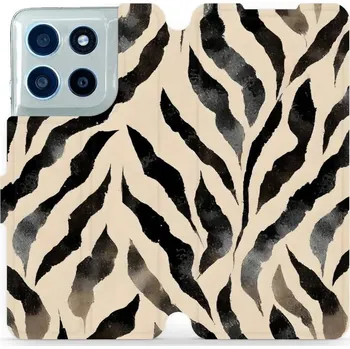 Pouzdro na mobilní telefon Flipové pouzdro Mobiwear - Motorola Moto G56 5G - VA53S Zebří (Knížkové flip pouzdro, obal, kryt na mobil Motorola Moto G56 5G - VA53S Zebří, materiál Umělá kůže + TPU - ochrana 360°, stojánek, silikonová vanička, magnetické zavírání)