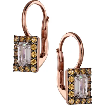 Náušnice Zlaton Náušnice růžové zlato obdélný tvar osazený zirkony 1.8cm 3.75g 001042305245