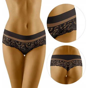 Kalhotky Wolbar Cantata TANGA KRAŤASY STRING černé S