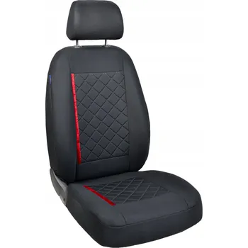 Moto sedlo Potah na sedadlo řidiče - svislý červený pruh - Seat EXEO