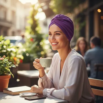 Ebbie Bavlněný turban-style - FIALOVÝ Velikost: 54