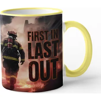 Keramický hrnek pro hasiče, Barva Žlutá, Velikost 330 ml, Canvas Keramický hrnek s barevným uchem Bezvatriko.cz 3051