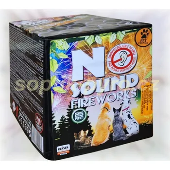 Zábavní pyrotechnika kompakt 25 výstřelů NO SOUND Fireworks (zábavní pyrotechnika kategorie F2 (prodejné od 18 let))