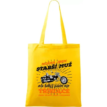 Možná jsem starší muž - tříkolka - Taška bavlněná - 42 x 38 cm ( Žlutá )