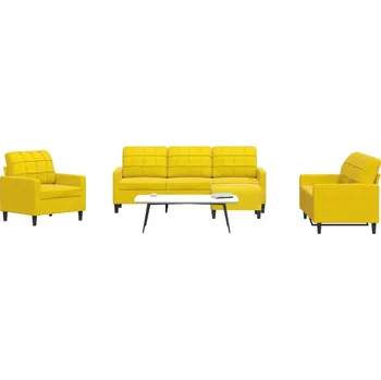 Pohovka zahrada-XL 4dílná sedací souprava s poduškami žlutá samet 3278367