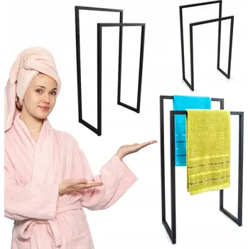 Držák na ručník Volně stojící hrazda Kapaga černá