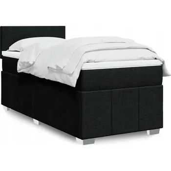 Postel Čalouněná jednolůžková postel VidaXL 90x190 cm černá