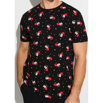 Pánská móda Sinsay - Bavlněné tričko - černá - 911GP-99X - 911GP-99X-L