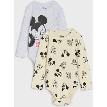 Kojenecký body Sinsay - Sada 2 bavlněných body Mickey Mouse - šedá - 8212E-09M - 8212E-09M-62