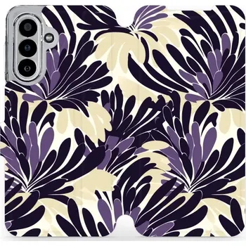 Pouzdro na mobilní telefon Flipové pouzdro Mobiwear - Samsung Galaxy A17 / A17 5G - VA47S Fialová flóra (Knížkové flip pouzdro, obal, kryt na mobil Samsung Galaxy A17 / A17 5G - VA47S Fialová flóra, materiál Umělá kůže + TPU - ochrana 360°, stojánek, silikonová vanička, magnetické)